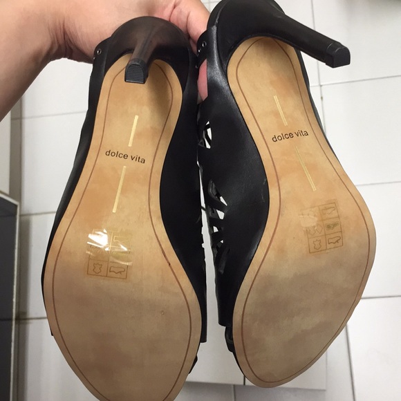 NIB / NWT Dolce Vita Cage Cut Out Blk Heels Size 8 - Picture 3 of 7